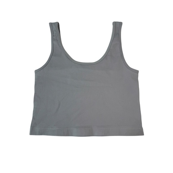 OQQ Tops - OQQ Seamless Ribbed Cropped Tank Top Large Gray NWOT